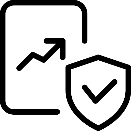 Secure line chart line graph chart icon