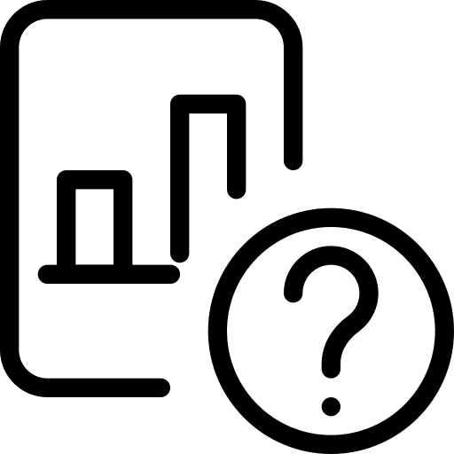 Question mark unknown bar chart graph icon