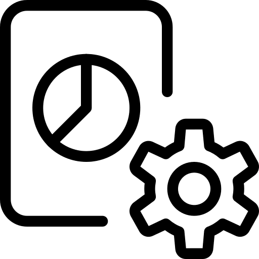 Setting data analytics chart pie business and finance icon