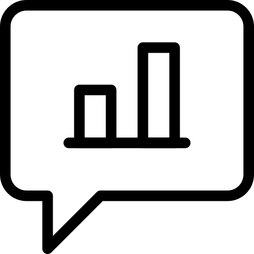 Speech bubble graphic report growth icon