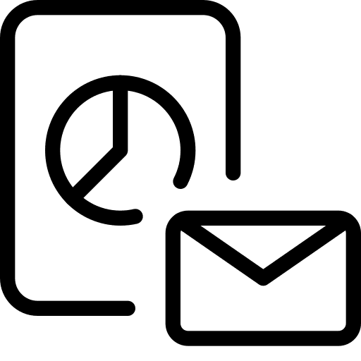 Mail website pie chart file icon