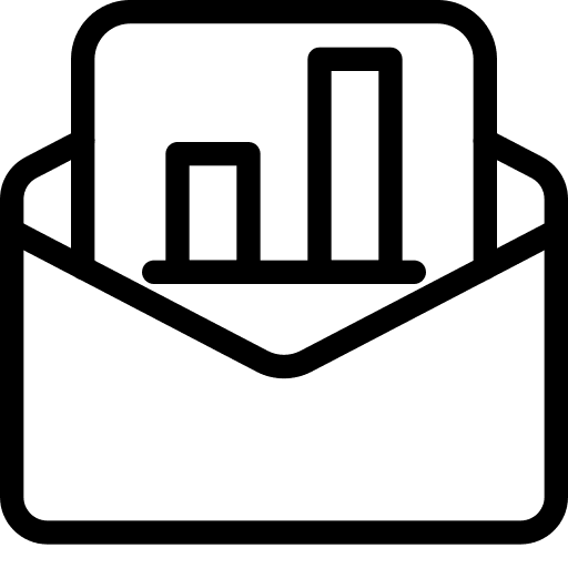 Message line growth chart line chart icon