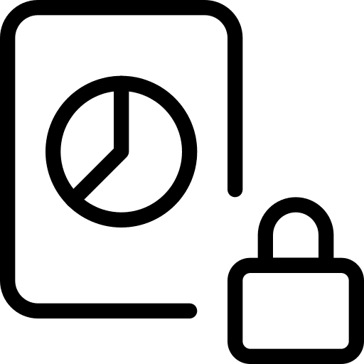 Padlock chart pie analysis pie chart icon
