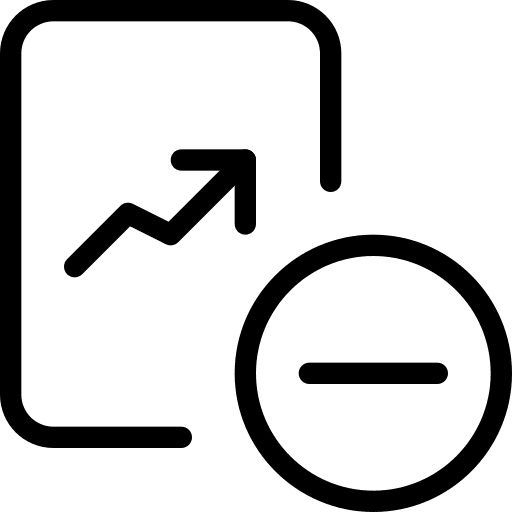 Remove document line graph remove icon