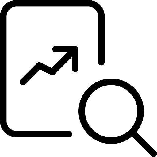 Search line chart line graph search icon