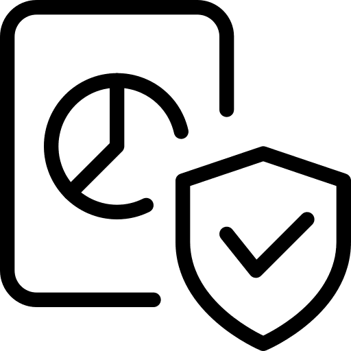 Secure file analysis pie chart icon