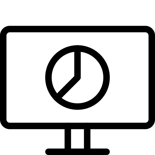 Computer pie chart analysis web analysis icon