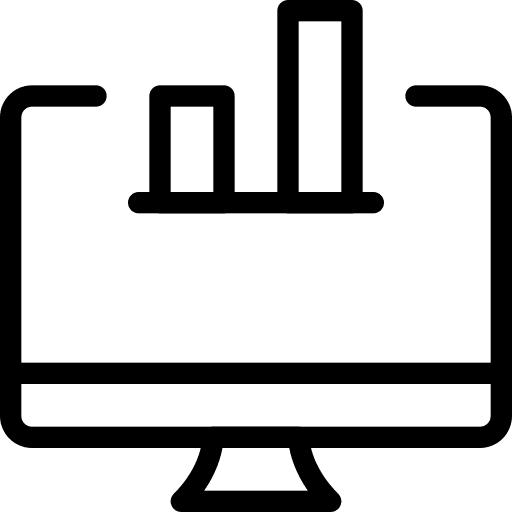 Desktop bar chart desktop business and finance icon