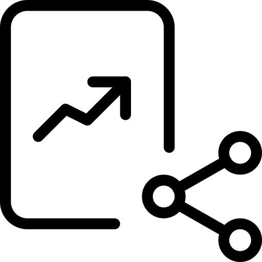 Share chart line graph business icon
