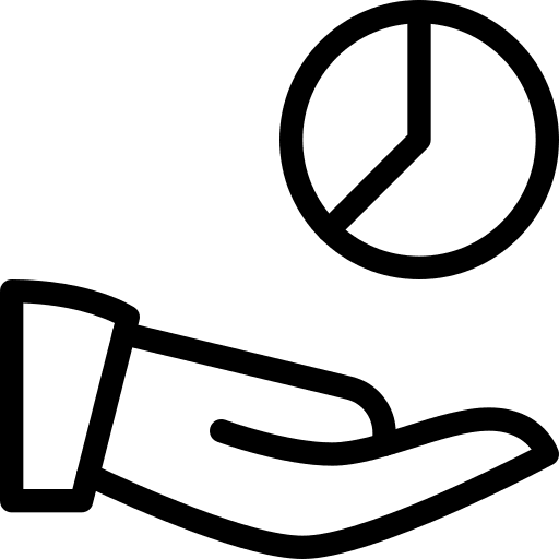 Share pie chart file analysis icon