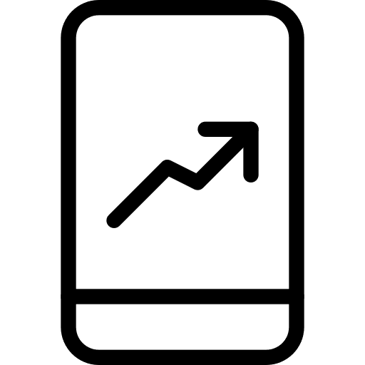 Smartphone business growth chart chart icon