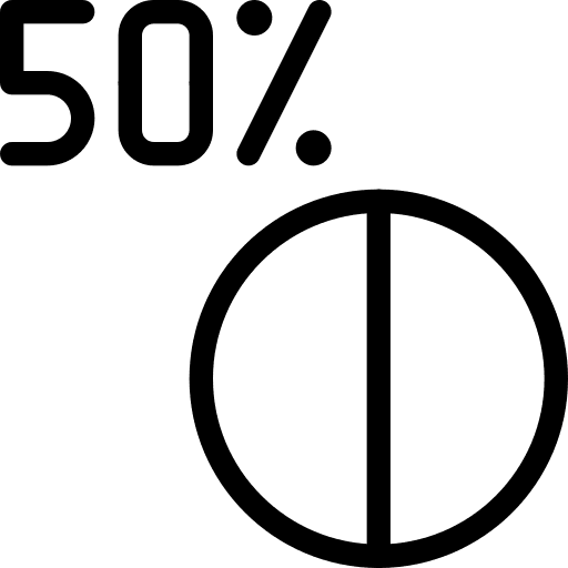 Divided statistics graphical marketing icon