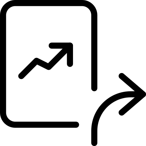 Forward line chart line graph growth chart icon