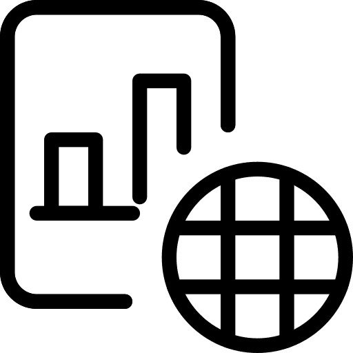 Global graph seo and web business icon