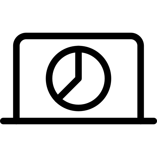 Laptop website pie chart laptop icon