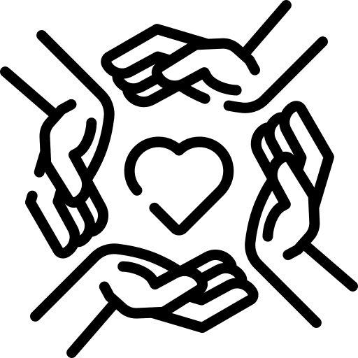 Love hands love no racism icon