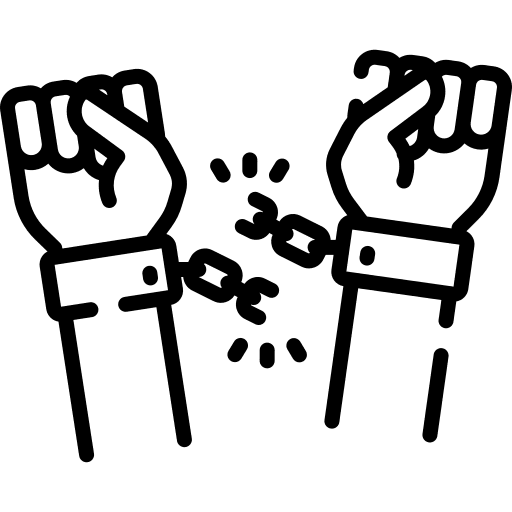 No racism injustice breaking chain icon