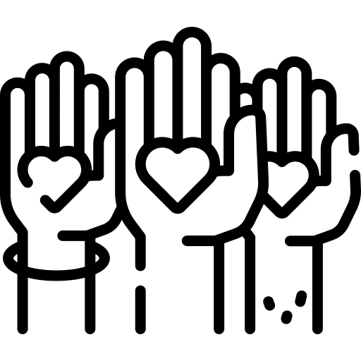 Unite volunteer heart love icon