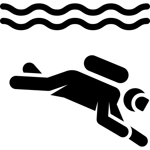 Diving sea water sports icon