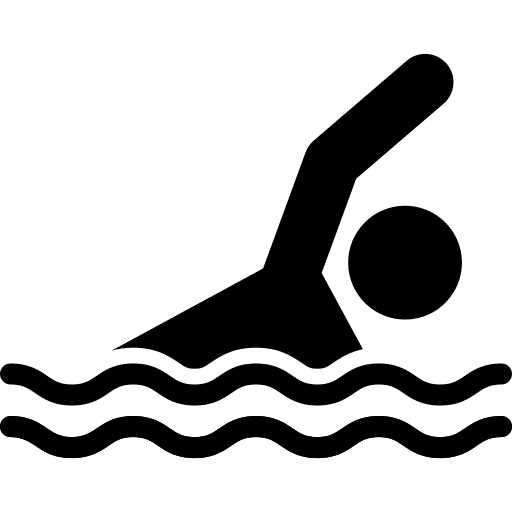 Swimming crawl sport stick icon