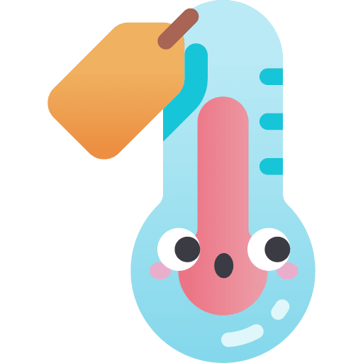Thermometer forecast hot temperature price tag icon