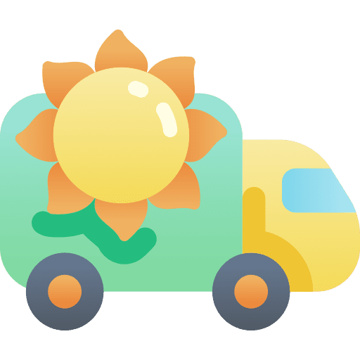 Delivery truck shipping and delivery summertime transportation icon