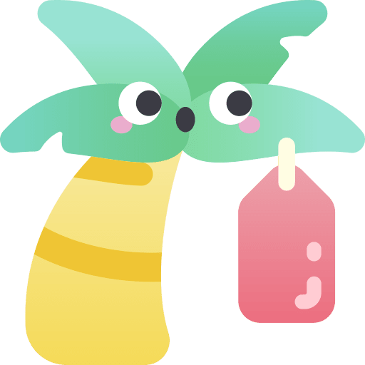 Palm tree tropical island holidays icon