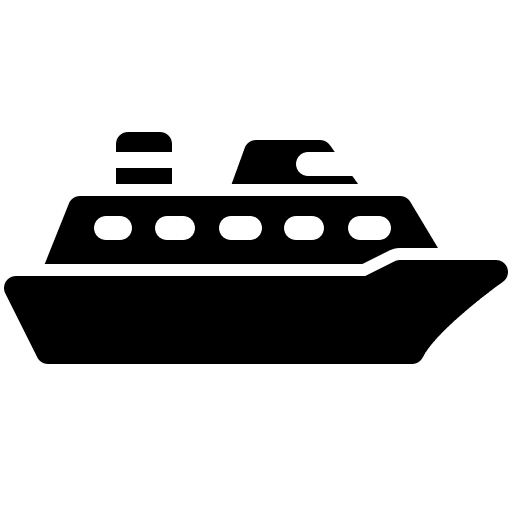 Cruise ship transportation travel journey icon