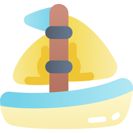 Sailboat transportation ship travel icon