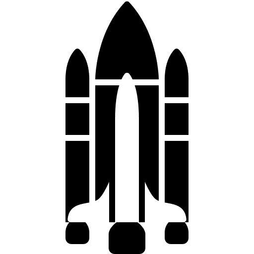 Spaceship rockets transportation spacecraft icon