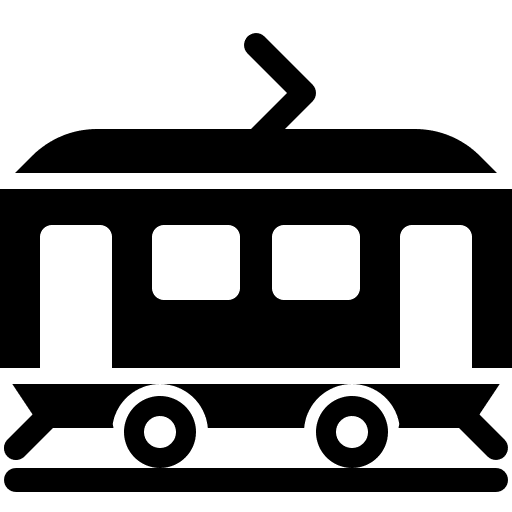 Tram vehicle transport journey icon