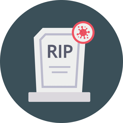 Coronavirus rip dead healthcare and medical icon