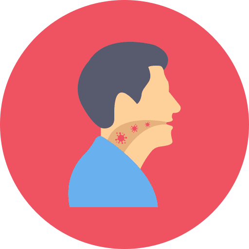 Covid-19 man sore throat healthcare icon
