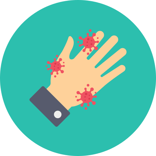Hand coronavirus healthcare and medical virus icon