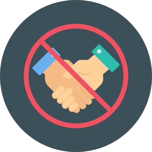 No handshake healthcare and medical handshake virus icon