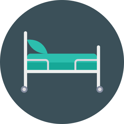 Bed healthcare and medical hospital bed icon