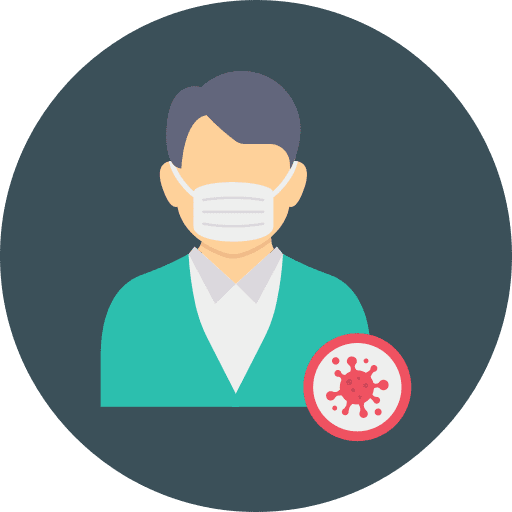 Coronavirus facial mask man patient icon