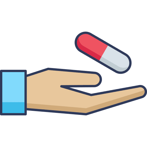 Capsule pill hand healthcare and medical icon