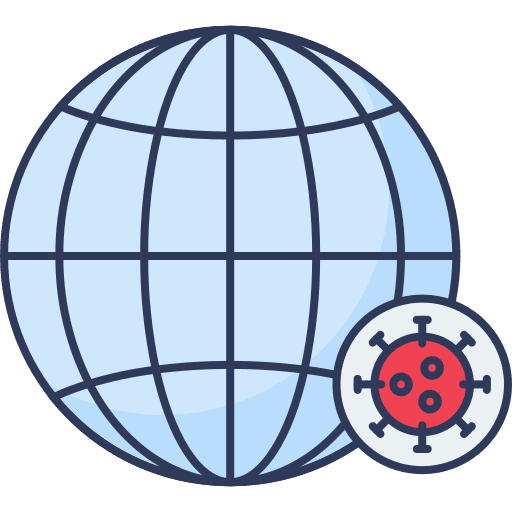 Earth pandemic virus earth icon