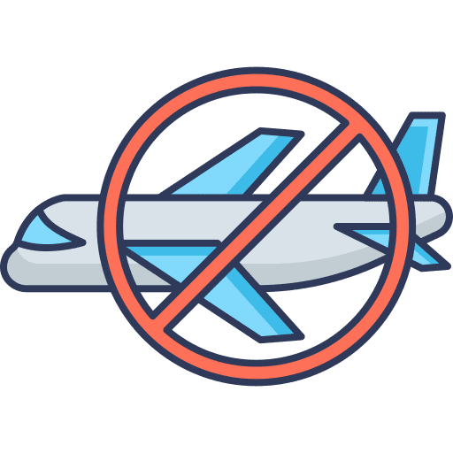 No travelling no travelling aeroplane prohibited icon