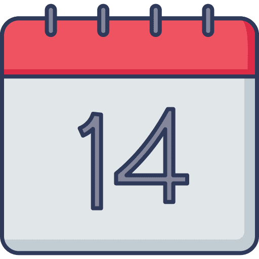 Calendar quarantine day 14 icon