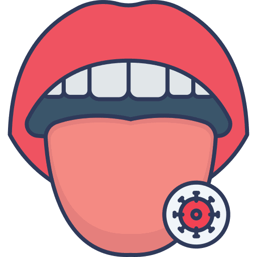 Mouth tongue taste virus transmission icon