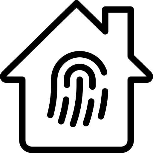 Fingerprint devices home internet of things icon
