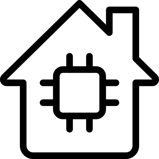 Microprocessor home smart electronics icon
