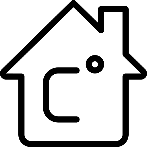 Temperature internet of things devices house icon