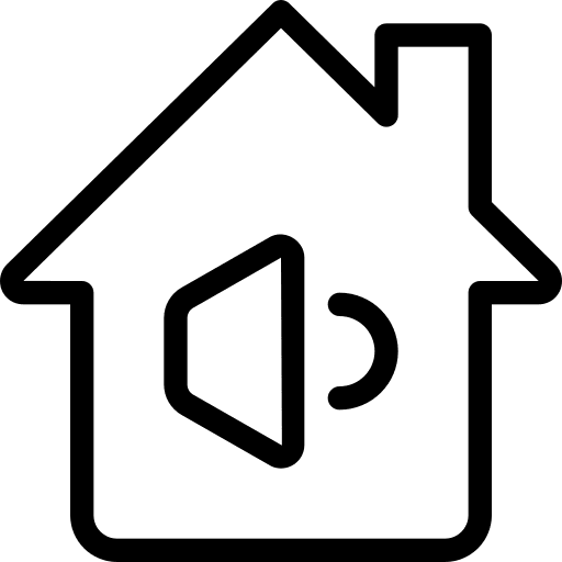 Volume control technology digital house icon