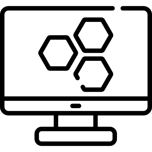 Computer education healthcare and medical biology icon