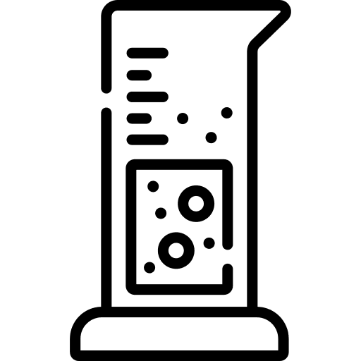 Graduated cylinder test tube chemistry tool icon