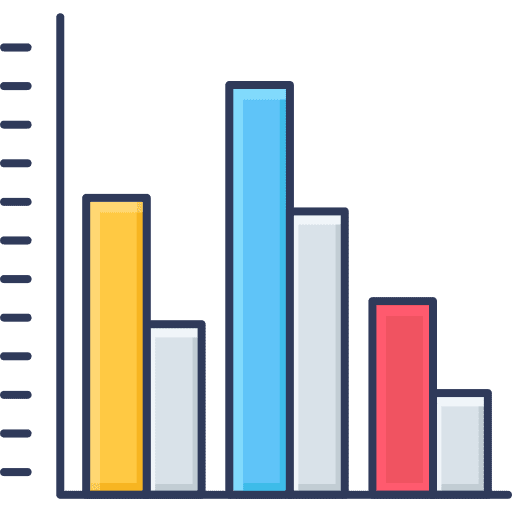 Bar graph business and finance graph stats icon
