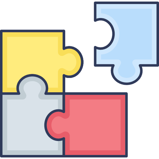 Jigsaw puzzle pieces relevant contribute icon